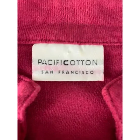 Pacificotton Size S Minimalist Cardigan Sweater Pink Long Sleeve Button - Picture 5 of 9